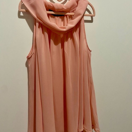Sleeveless pink blouse with high neck new
