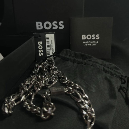 Boss Figaro chain necklace, silver