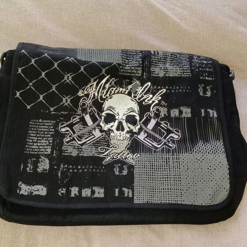 Miami Ink large messenger bag new, black, crossbody