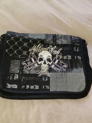 Τσάντα ταχυδρόμου μεγάλη Miami Ink καινούργια, χιαστί μαύρη