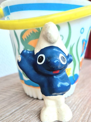 Smurf ceramic figure used, Greek made, approx. 10 cm