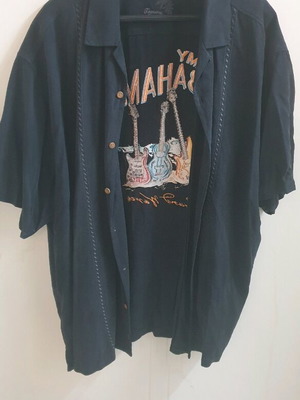 Tommy Bahamas silk shirt XXL, black