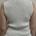 Πλεκτό γυναικείο αμάνικο τοπ rib knit εκρού σαν καινούργιο