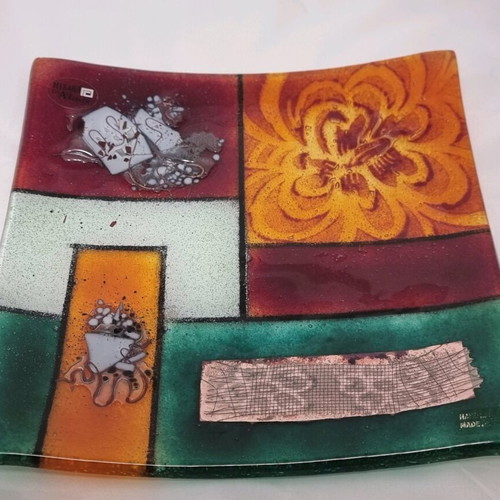 Michail Glass Artistic Platter 25cm like new