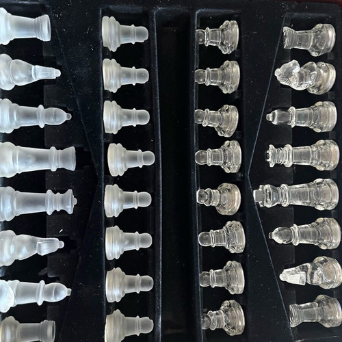 Crystal chess set like new in its box