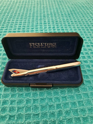 Fisher Space Pen collectible silver with Crossair logo, like new