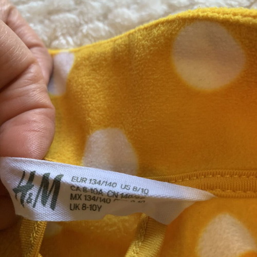 H&M fleece jacket for girls 8-10 years new, white and yellow