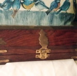 Wooden jewelry box with brass details new brown