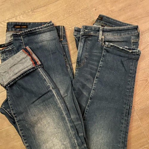 Superdry denim pants 2 pcs used, size XL, blue