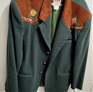 Vintage cow boy style σακάκι πράσινο  ιδιαίτερες λεπτομέρειες /cow boy suit jacket