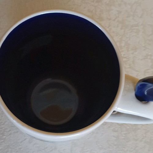 Mug with integrated spoon like new