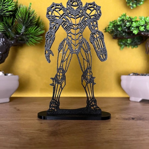 Geometric Low Poly Stand Samus figure 14cm from Metroid new