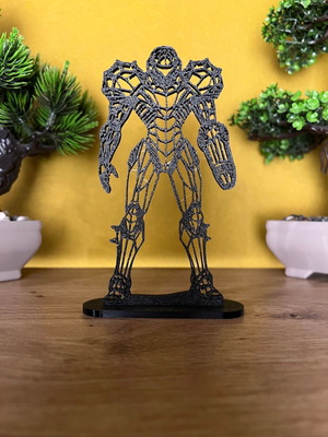 Geometric Low Poly Stand Samus figure 14cm from Metroid new