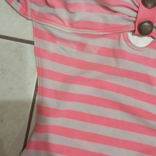 One size striped one-piece swimsuit