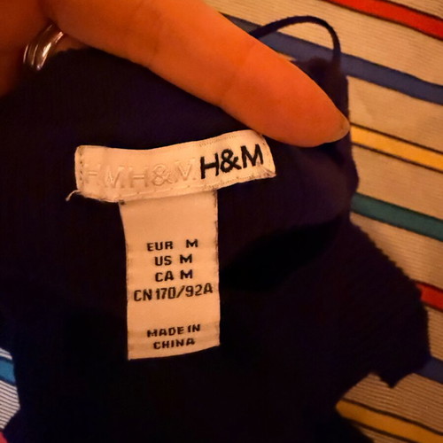 H&M rib knit dress used, midi purple size M