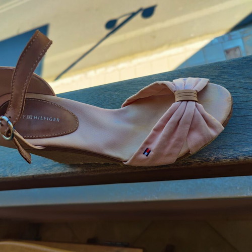 Tommy Hilfiger espadrille wedge sandals, beige, size 40