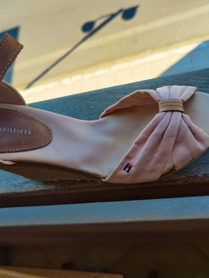 Tommy Hilfiger espadrille wedge sandals, beige, size 40
