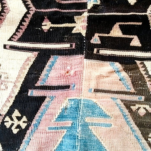 Antique Kilim rug handmade, Turkish, late 19th century, used