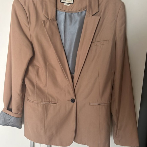 Blazer used, pink nude color by Pull & Bear with blue-gray lining, size L