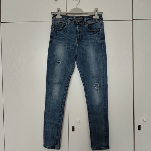 Skinny jeans jeggings used, size 36-38, blue-turquoise