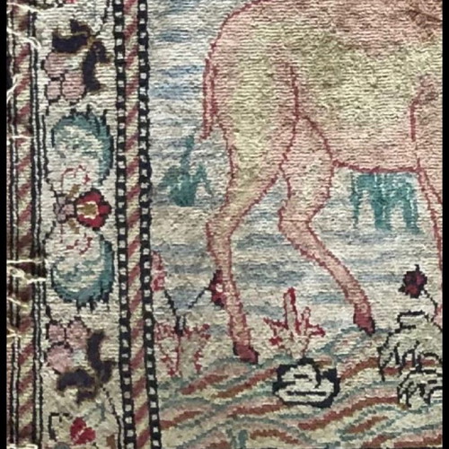 Persian All-Silk Wall Carpet Ghom like new, handmade art piece