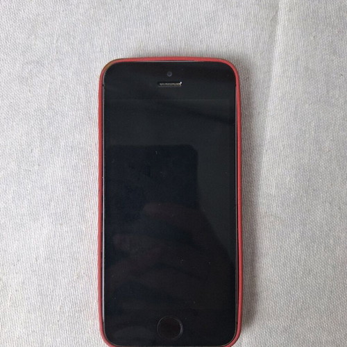 iPhone SE 1st Gen 16GB Space Gray used with red Apple leather case