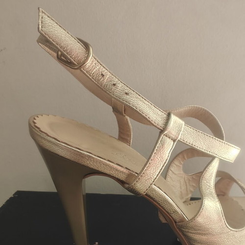 High-heeled sandals "Xaris Kazakos", gold, size 38