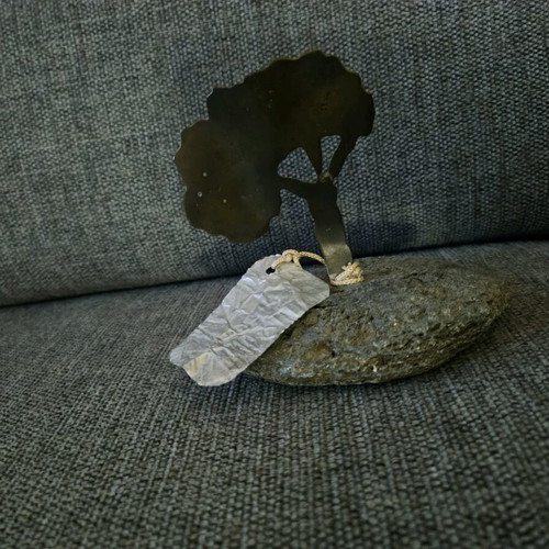 Bronze artwork with stone base like new by Katerina Moraiti