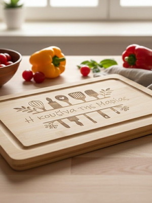 Προσωποποιημένη ξύλινη επιφάνεια κοπής καινούργια από μπαμπού