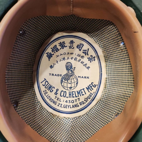 WW2 Pith Helmet Singapore Made used, tropical sun protection