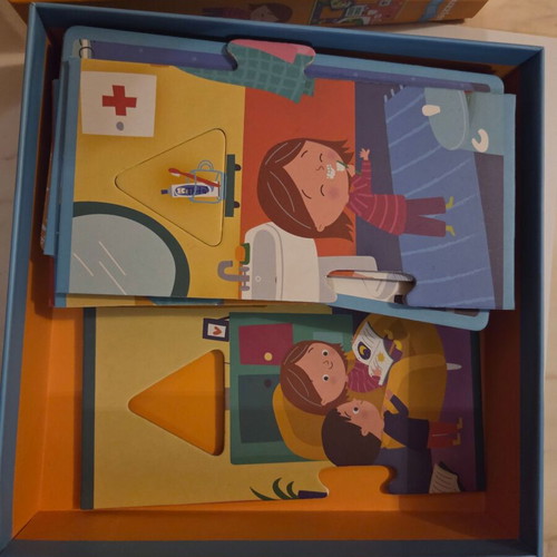 Apli Educational Puzzle Set used, house theme, 4 puzzles