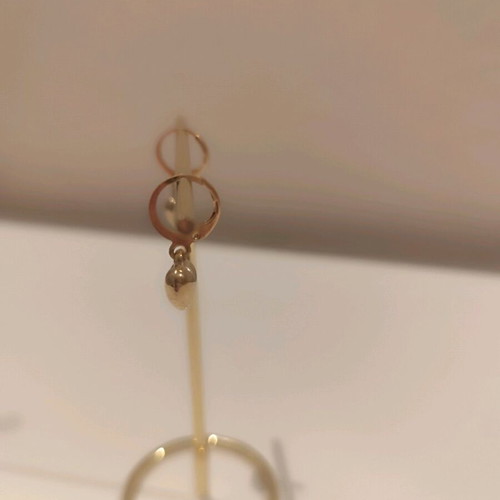 Earrings with 3D hearts gold, new