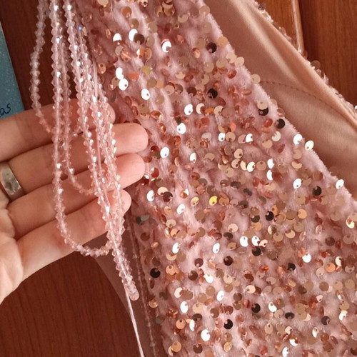 Formal shiny mermaid dress pink gold, like new, size S