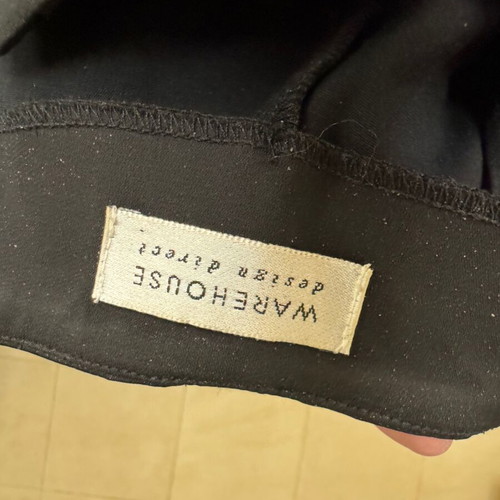Warehouse black satin evening pants with embroidery and strass like new