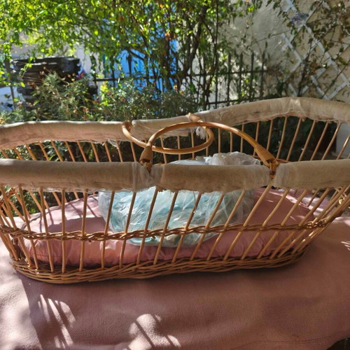 Vintage baby bassinet with mosquito net and covers