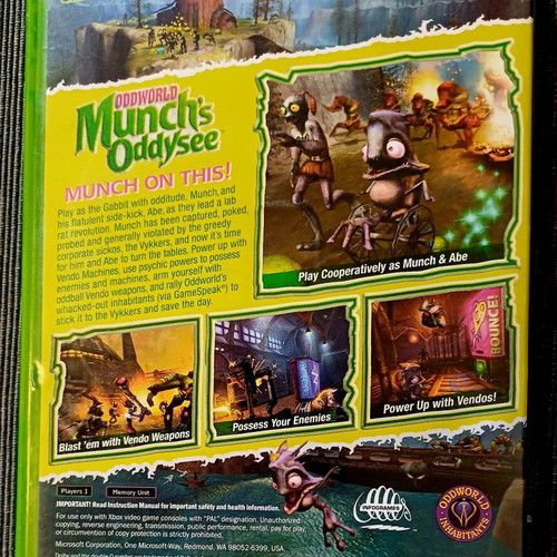 Oddworld Munch's Odysee Xbox used, complete and in very good condition