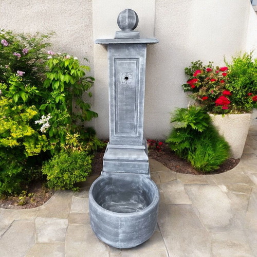Outdoor garden fountain Selena in white and gray, new
