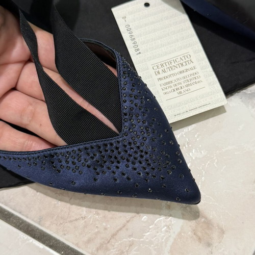 Giorgio Armani navy blue pumps with black rhinestones, EU 38