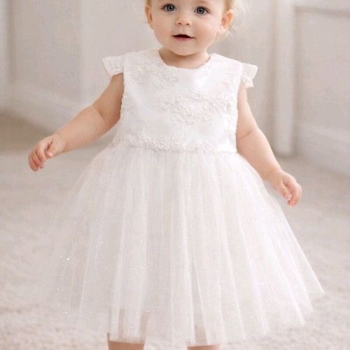 Baptism dress for 1 year old girl like new, handmade, white