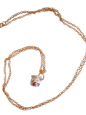 Porcelain Milk Jug Pendant with Adjustable Steel Chain New