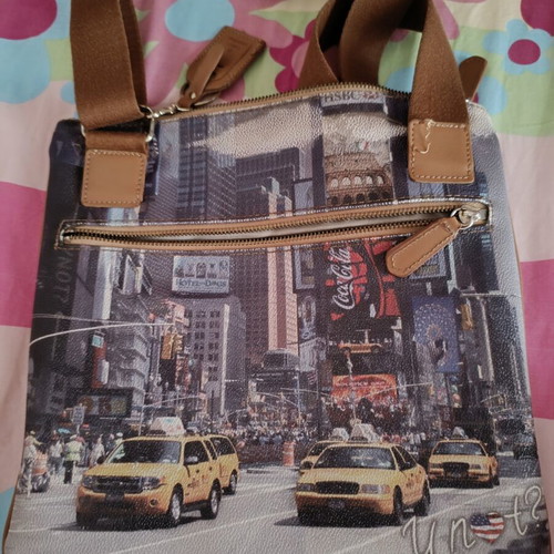 Y Not? leather crossbody bag like new, brown multicolor