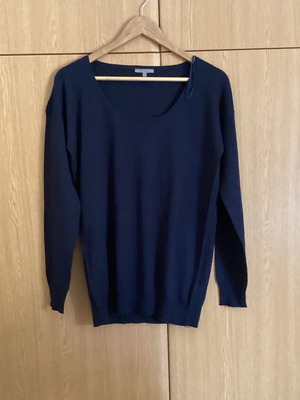 Μπλούζα Uterqüe Navy Blue από Μαλλί και Μετάξι Μέγεθος M Σαν Καινούργιο