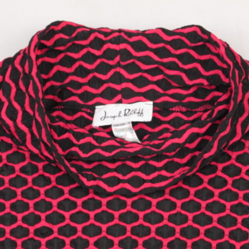 Joseph Ribkoff blouse size M like new, pink and black with collar and pockets