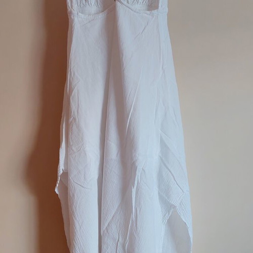 White summer cotton dress like new, adjustable size S to light L