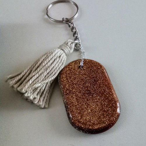 Handmade Smile keychain bag pendant like new, brown
