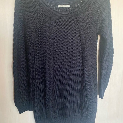 Black knitted blouse dress with buttons at back like new
