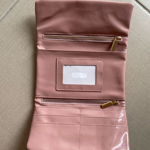 Bershka pink patent leather clutch wallet like new