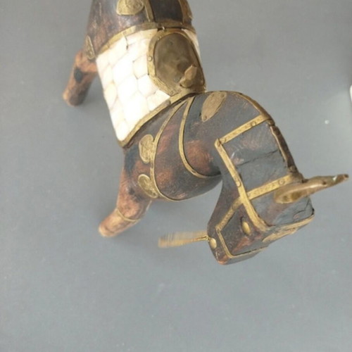 Traditional Indian Wooden Decorative Horse like new, 25cm height