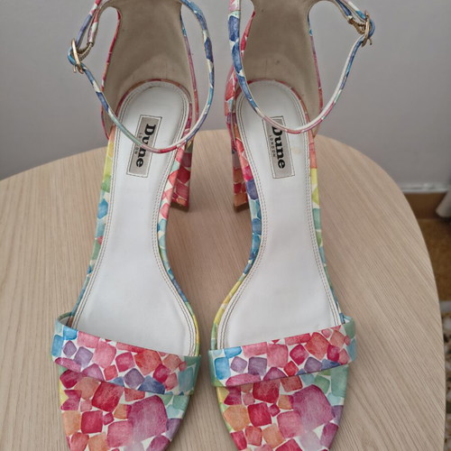 Dune London sandals with colorful Marshmallow print size 41 like new