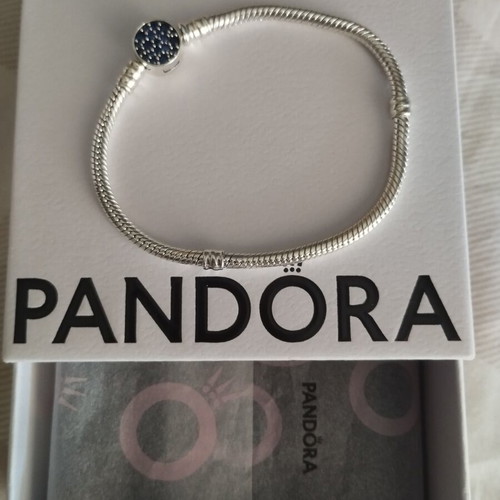 Pandora bracelet with blue zircon, size 18, new